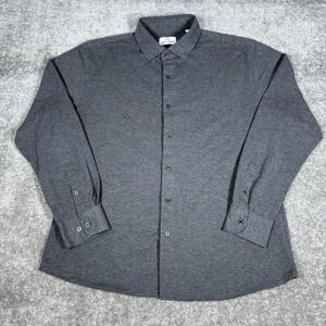 Soft‎ Cloth Brand Shirt Men's XL Gray Long Sleeve Button Up Casual Luxury